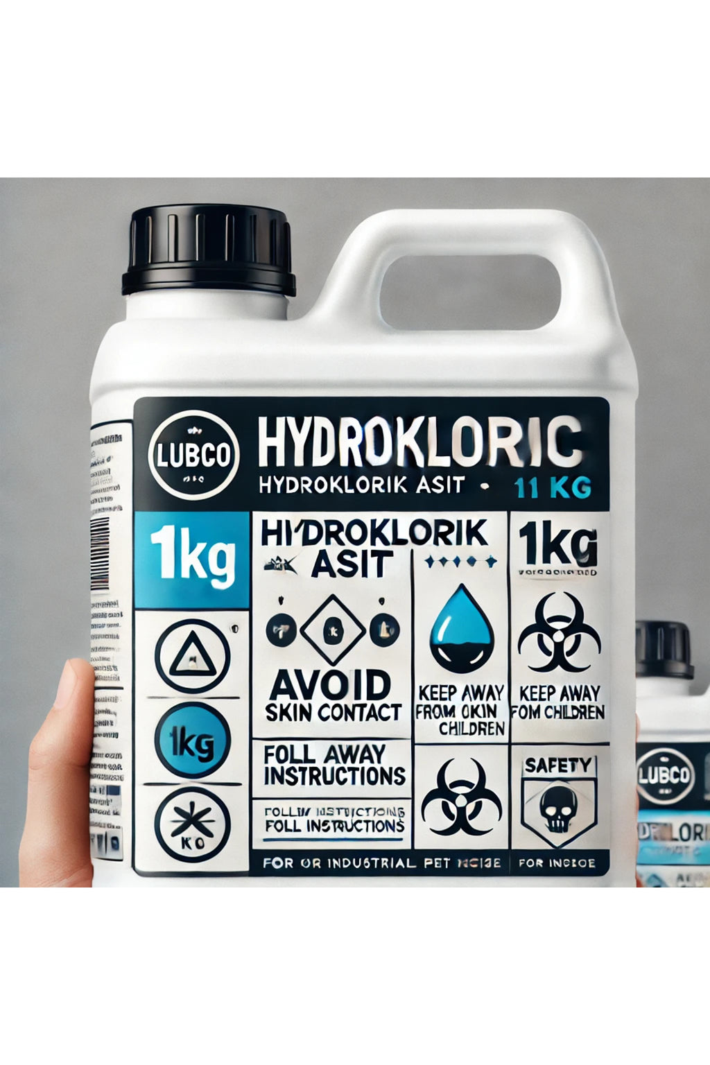 Hidroklorik Asit %37 D=1.19 (%100 SAF) 1 Kg Pet Ambalaj