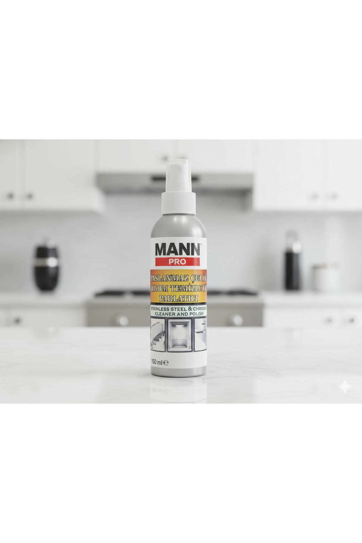 Pro Chorme& Inox Cleaner Paslanmaz Çelik ve Krom Temizleyici Parlatıcı Parfümlü 150 ml