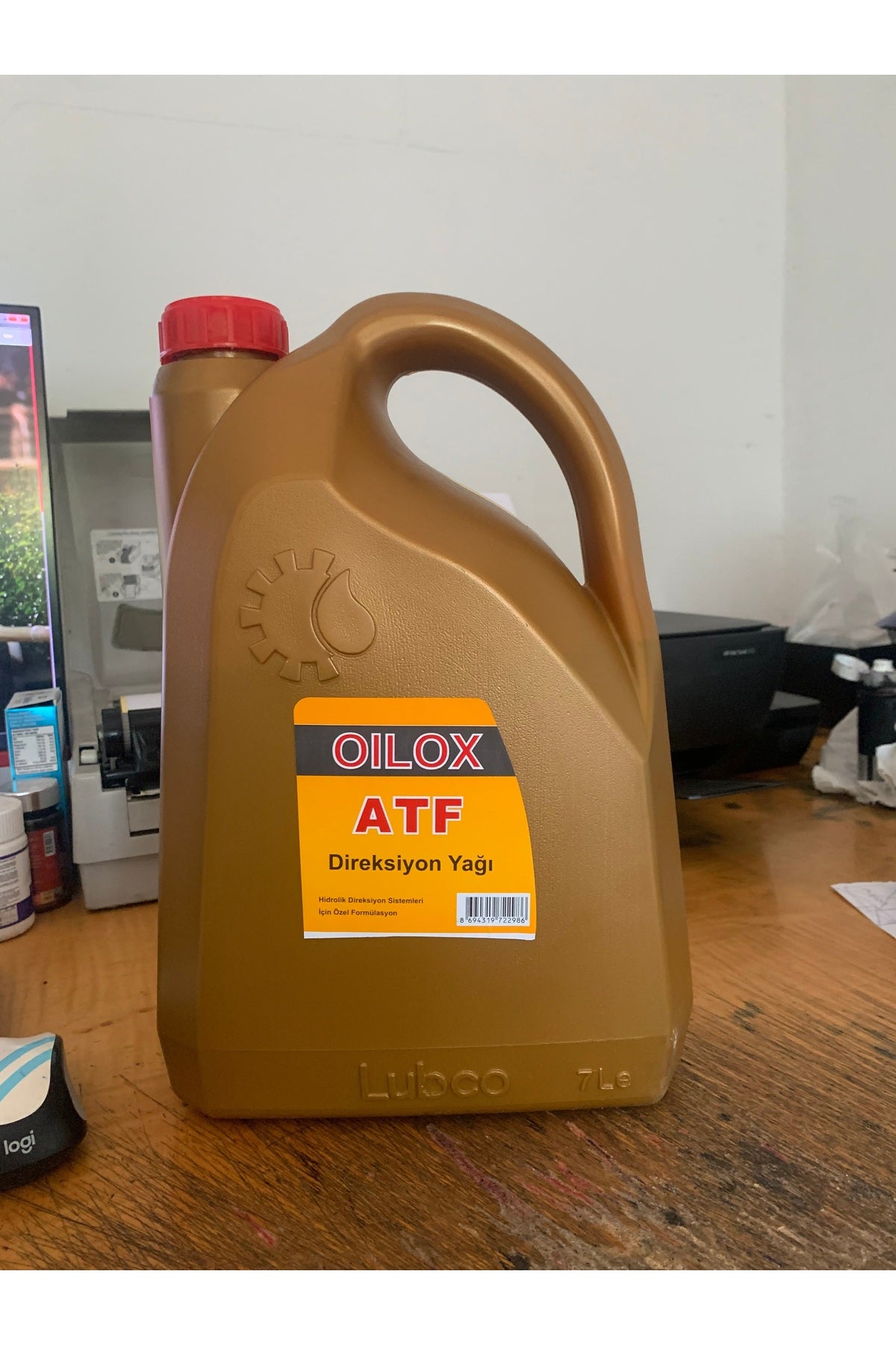 Oilox Atf Hidrolik Kırmızı Direksiyon yağı 7 Litre