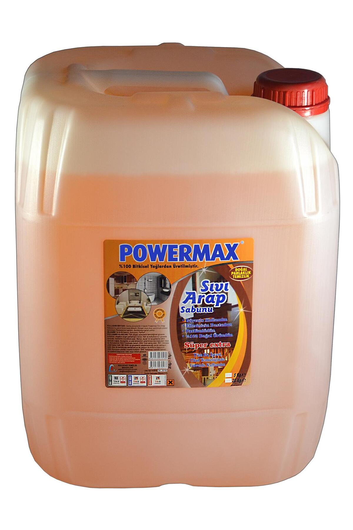 Powermax Sıvı Arap Sabunu 20KG ISO9001 Belgeli
