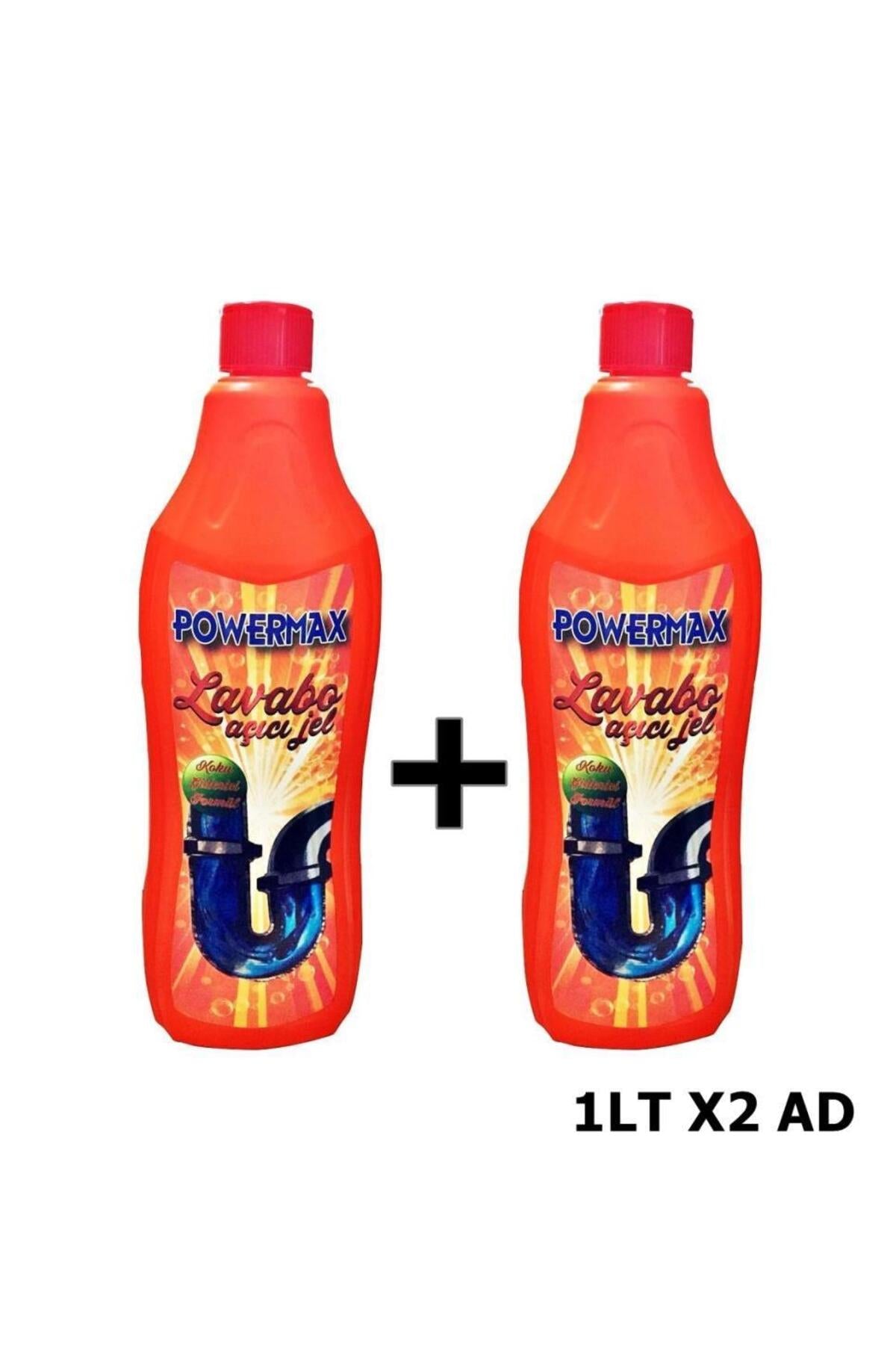 Powermax Lavabo Gider Açıcı Jel Formül 1 Lt x 2 Adet