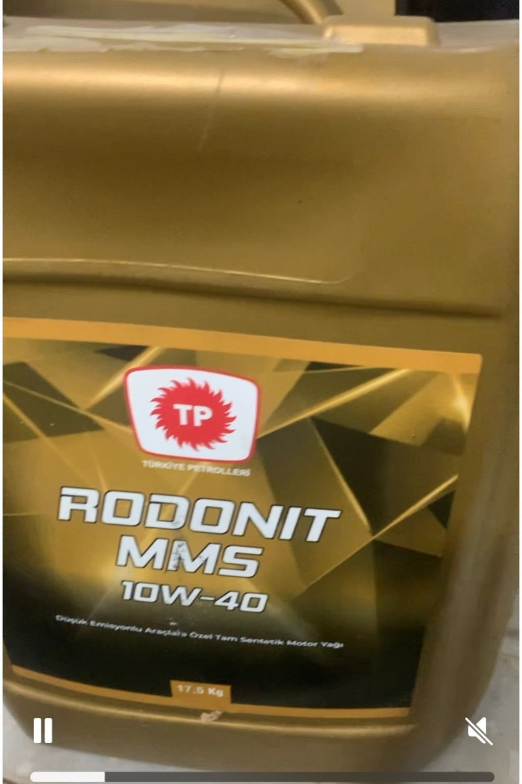 Türkiye Petrol Rodonit MMS Tam Sentetik 10w40 20 Litre